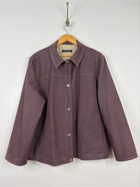 Tilley Jacket Womens 20 Purple Beige Tencel Cotton Reversible Made in Canada